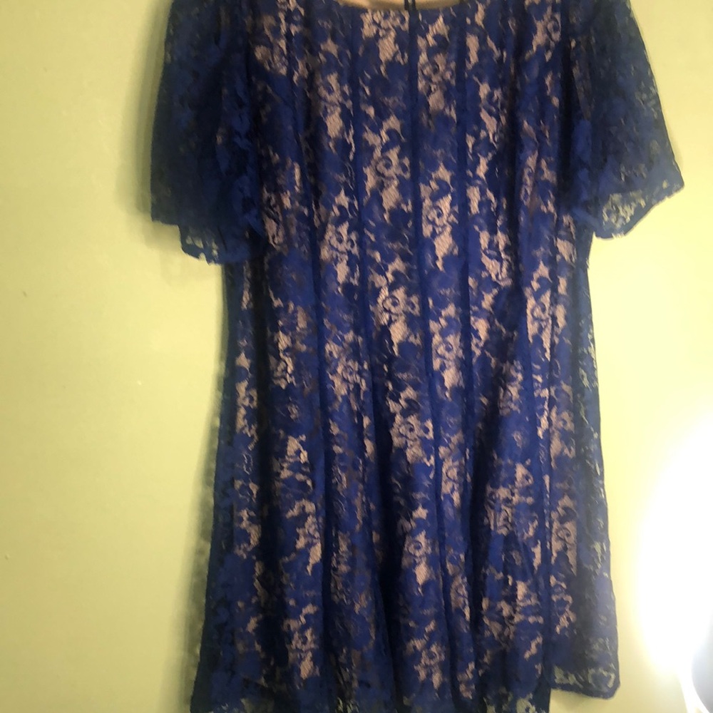 Danny & Nicole Royal Blue Lace Blouse